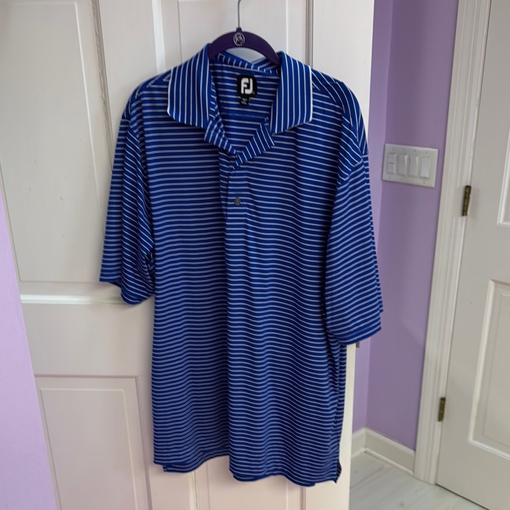 FootJoy Men's Blue Striped Shirt
